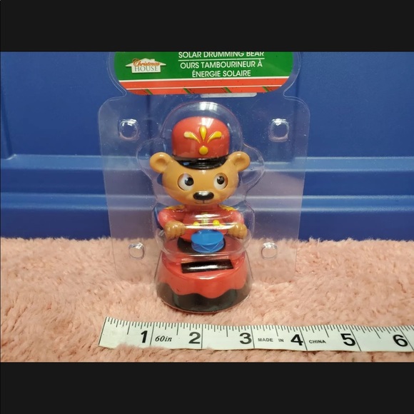 Christmas House Solar Drumming Nutcracker Bear Christmas Dancing Nutcracker NIP - Picture 2 of 3